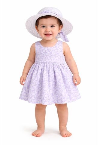 Vestido Casual Niña Con Sombrero – Tierno Y Cómodo Comprastao
