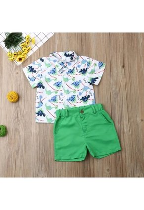 Conjunto Ropa Camisa Y Pantalones Cortos Niños Prendas De Vestir Bebes.