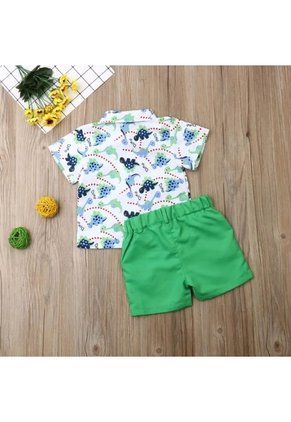 Conjunto Ropa Camisa Y Pantalones Cortos Niños Prendas De Vestir Bebes.
