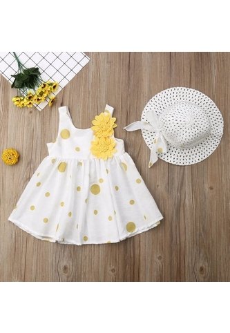 Para Niñas Temporada Verano Vestido Con Sombrero Gratis Comprastao. Comprastao