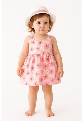 Vestido Niña Algodón + Sombrero – Suave Y Fresco