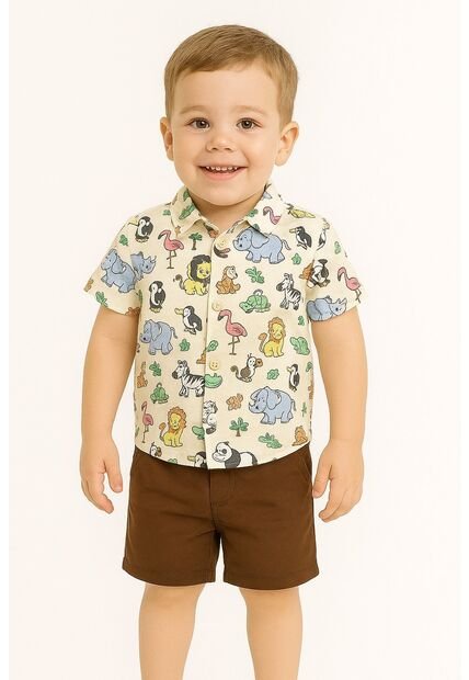 Niños Conjuntos Ropa Vestir Pantalones Cortos Camisa