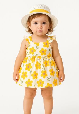 Vestido Para Niña Con  Sombrero De Regalo Comprastao