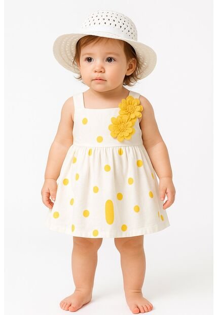 Conjunto Niña Verano Vestido Con Sombrero Gratis  Hermoso Diseño