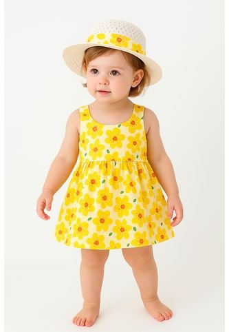 Vestido Infantil Estampado Con Pava – Verano 2025 Comprastao