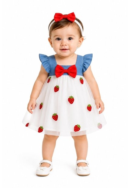 Comprastao Vestido De Verano Para Bebé Niña, De Malla Con Estampado De Moras, Lindo De Playa Para Bebé