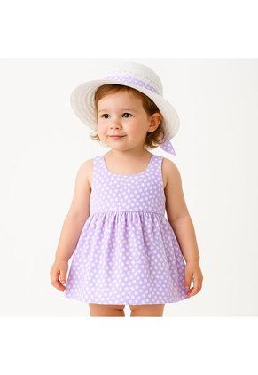 Vestido Casual Niña Con Sombrero – Tierno Y Cómodo