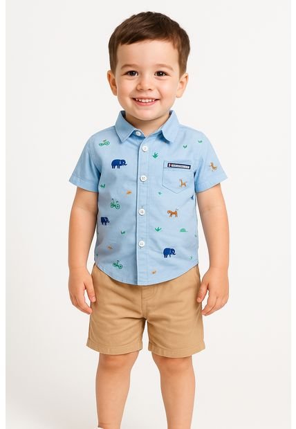 Ropa Comprastao Niños Pequeños, Bebés, Conjuntos De Vestir Camisa Azul