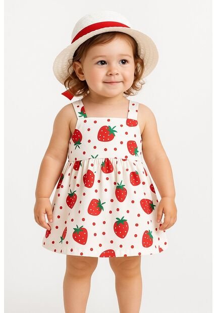 Vestido Niña Con Diseño Frutal + Pava – Muy Chic