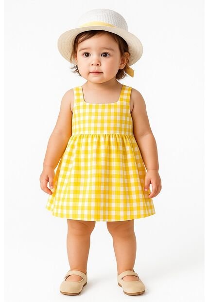 Conjunto Elegante Niña – Vestido Con Pava A Juego