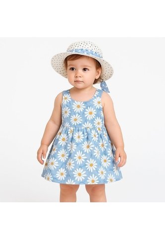 Conjunto Niña Verano Vestido Mas Sombrero Lindo Diseño Comprastao
