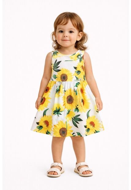Hermoso Vestido Para Niñas Girasoles 