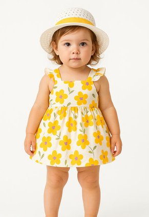 Vestido Para Niña Con Accesorio – Sombrero De Regalo