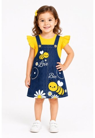 Conjunto De Ropa Enterizo Para Niñas Vestidos Princesas Ropa Fresca De Verano Abeja Y Flores Comprastao