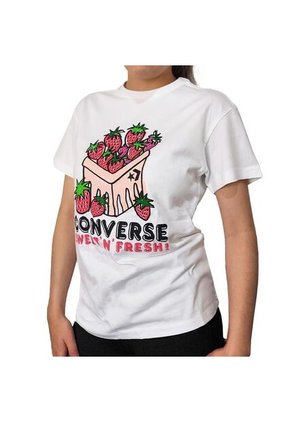 Camiseta Converse Basket Para Mujer-Blanco