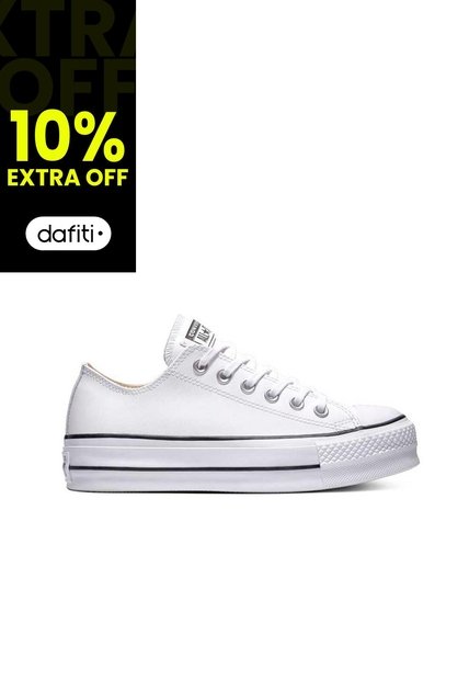 Tenis Converse Chuck Taylor AllStar LiftClean Cuero Mujer-Blanco