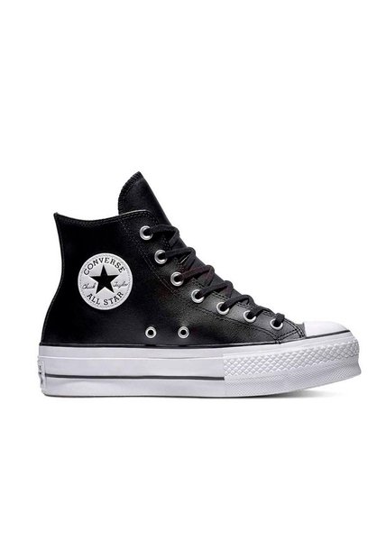 Tenis Converse Botas Cuero Ctas Lift Para Mujer-Negro