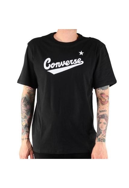 Camiseta Converse Nova Center Front Para Hombre-Negro