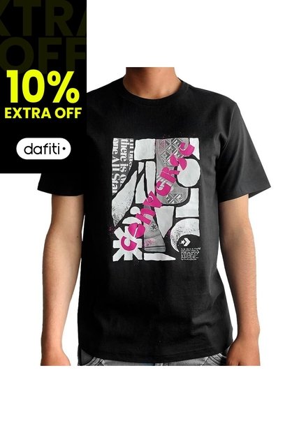 Camiseta Converse Vintage Ad Unisex-Negro