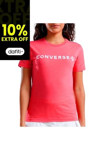 Camiseta Converse Wordmark Ss Mujer-Rosa Converse