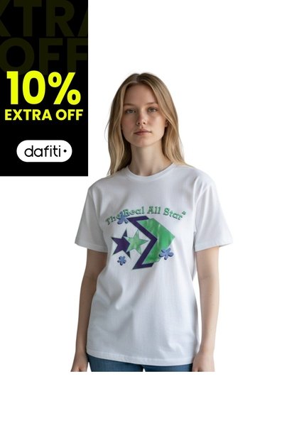 Camiseta Converse Logo Remix Mujer-Blanco