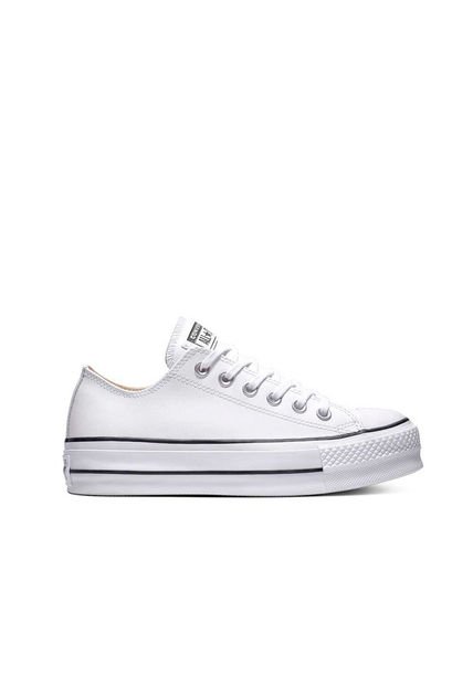 Tenis Converse Chuck Taylor AllStar LiftClean Cuero-Blanco