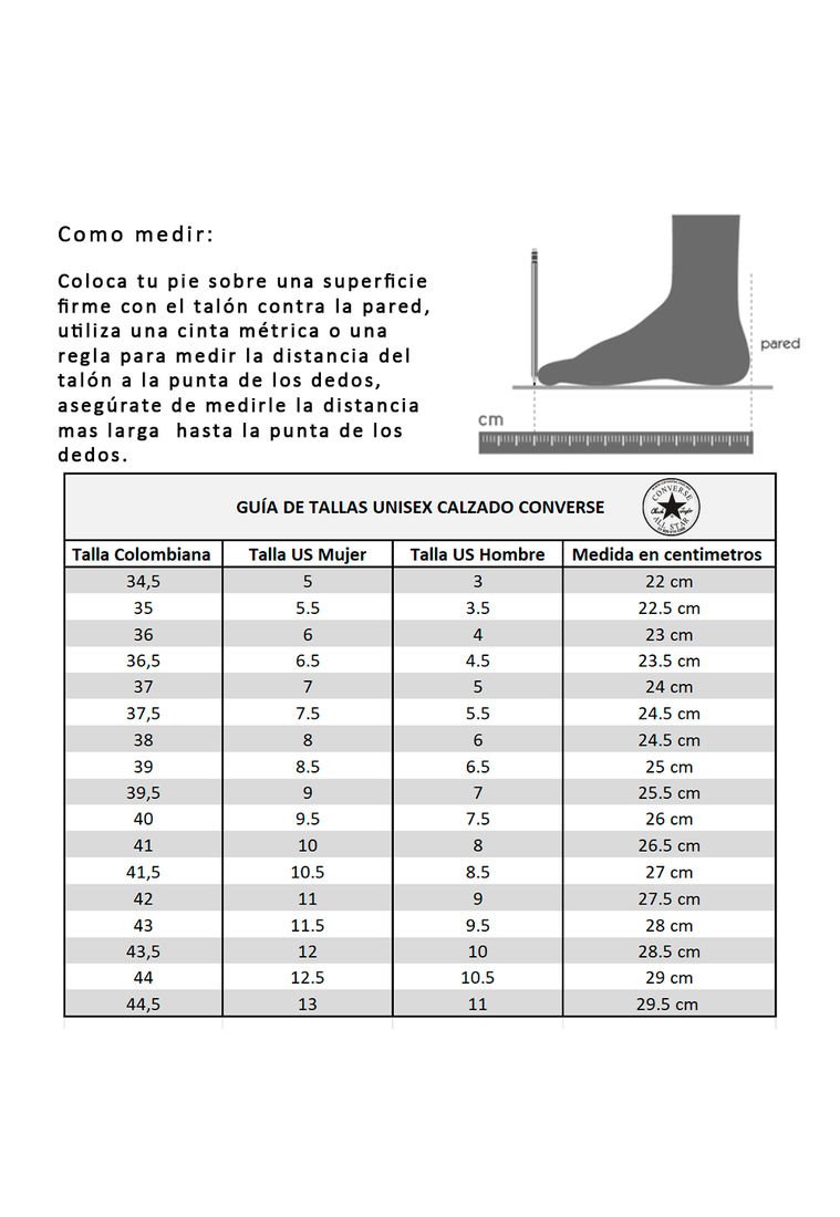 medidas converse all star