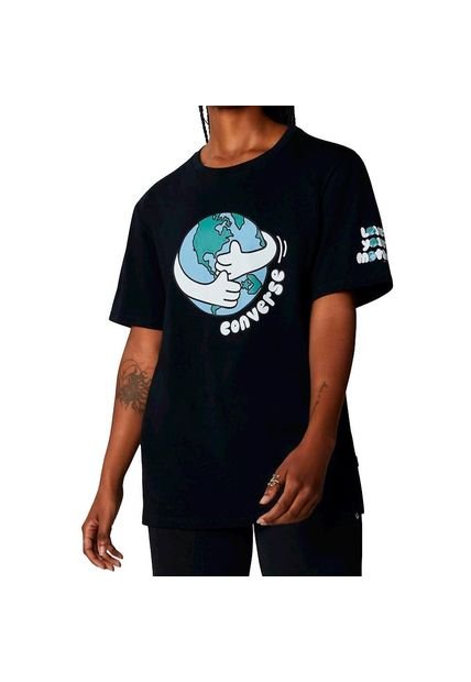 Camiseta Converse Front Para Mujer-Negro