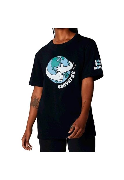 Camiseta Converse Front Para Mujer-Negro