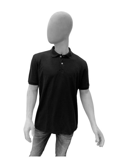 Polo  Hombre Piqué Negro Corbeta Textiles