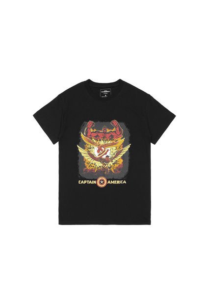 Camiseta Marvel Negra Capitán América - Falcon - Red Hulk