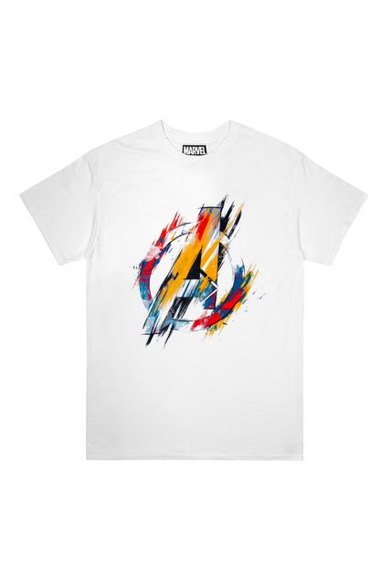 Camiseta Marvel Blanca Con Logo De Avengers