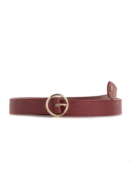 Cinturón Rojo Con Hebilla Circular De Mujer COSMOS 100207