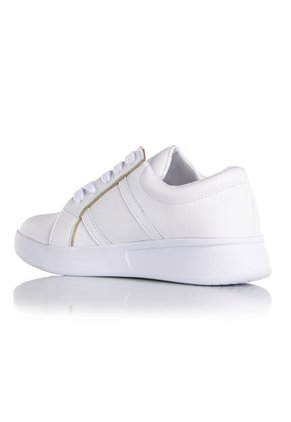 Zapato De Mujer Blanco Combinado Con Dorado COSMOS