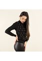 Buzo Negro, Estilo En Rombos Con Perlas De Mujer COSMOS 101006 de Cosmos