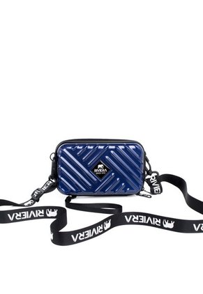 Bolso Bandolera Metalizado Rombo Azul Oscuro Dama COSMOS 102748