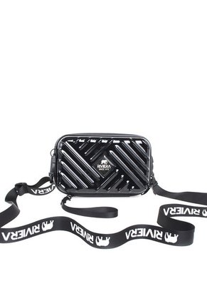 Bolso Bandolera Metalizado Rombo Negro Dama COSMOS 102748