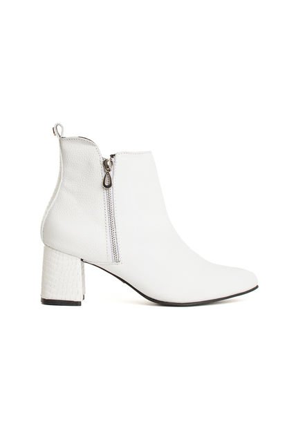 Botín De Cuero Blanco Cosmos