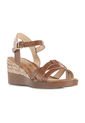 Sandalias Café Para Dama, Tacón Con Yute, COSMOS de Cosmos