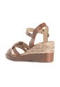 Sandalias Café Para Dama, Tacón Con Yute, COSMOS de Cosmos