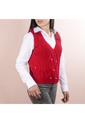 Chaleco De Perlas Rojo De Mujer COSMOS
