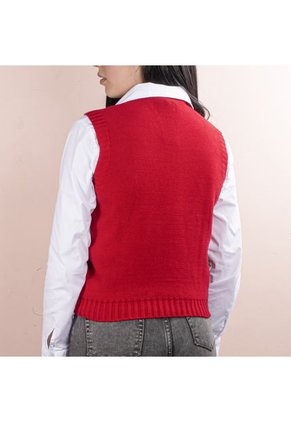 Chaleco De Perlas Rojo De Mujer COSMOS
