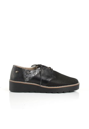 Zapato De Atadura Negro De Mujer COSMOS