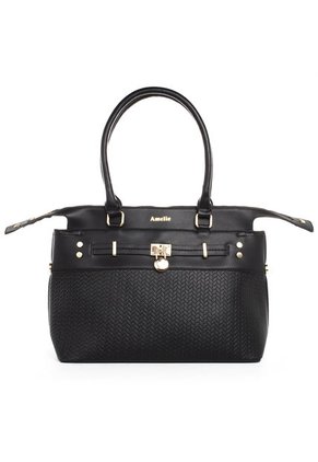 Bolso Tipo Cartera Color Negro Con Correa Frontal, Para Dama