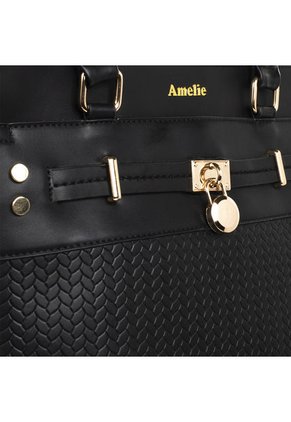 Bolso Tipo Cartera Color Negro Con Correa Frontal, Para Dama