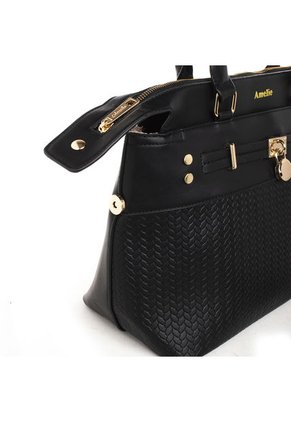 Bolso Tipo Cartera Color Negro Con Correa Frontal, Para Dama