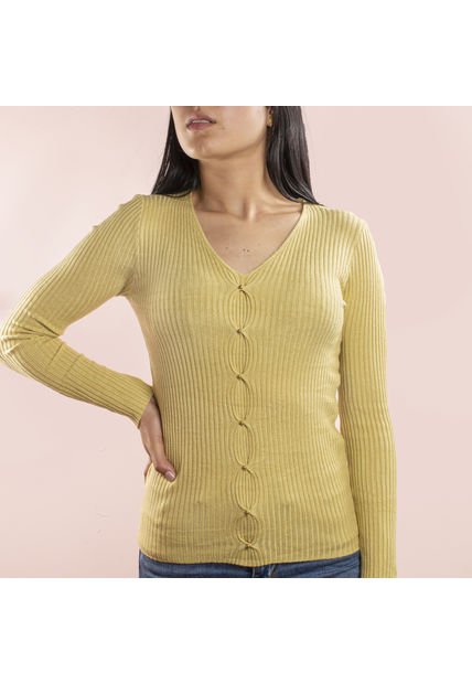 Buzo Tejido Mostaza De Mujer COSMOS Compra Ahora Dafiti Colombia