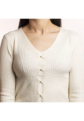 Buzo Tejido Beige De Mujer COSMOS