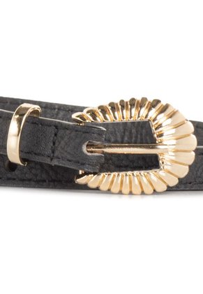 Cinturón Delgado Negro Para Dama Con Hebilla Gruesa, COSMOS 100378