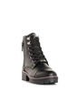 Botin Negro Con Taches, Cremallera Y Cordones Para Dama COSMOS 100528 de Cosmos